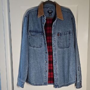 Chaps Denim Jacket with Tan Collar